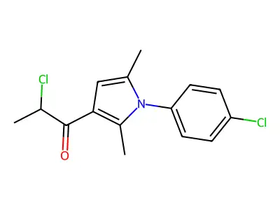2-chloro-1-[1-(4-chlorophenyl)-2,5-dimethyl-1H-pyrrol-3-yl]propan-1-one structure