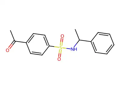 4-acetyl-N-(1-phenylethyl)benzene-1-sulfonamide structure