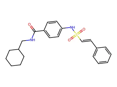 N-(cyclohexylmethyl)-4-(2-phenylethenesulfonamido)benzamide structure