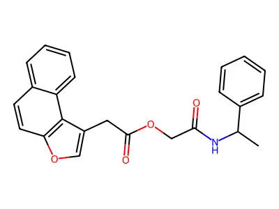 Naphtho[2,1-b]furan-1-acetic acid, 2-oxo-2-[(1-phenylethyl)amino]ethyl ester structure