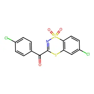 (6-Chloro-1,1-dioxido-1,4,2-benzodithiazin-3-yl)(4-chlorophenyl)methanone structure