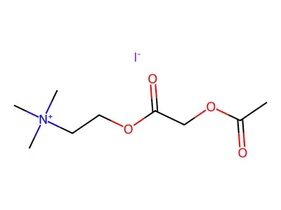Ethanaminium, 2-(((acetyloxy)acetyl)oxy)-N,N,N-trimethyl-, iodide structure