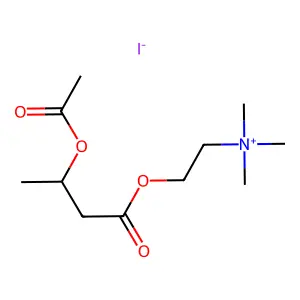 Ethanaminium, 2-(3-(acetyloxy)-1-oxobutoxy)-N,N,N-trimethyl-, iodide structure