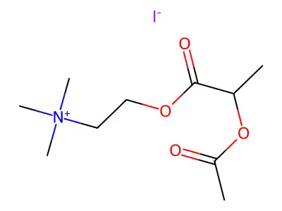 Ethanaminium, 2-(2-(acetyloxy)-1-oxopropoxy)-N,N,N-trimethyl-, iodide structure