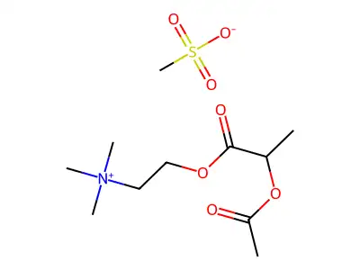 Ethanaminium, 2-(2-(acetyloxy)-1-oxopropoxy)-N,N,N-trimethyl-, methanesulfonate structure