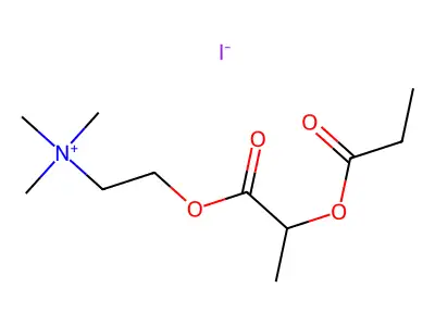 Ethanaminium, 2-(2-(1-oxopropoxy)-1-oxopropoxy)-N,N,N-trimethyl-, iodide structure