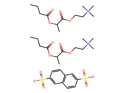Ethanaminium, 2-(2-(1-oxobutoxy)-1-oxopropoxy)-N,N,N-trimethyl-, 2,6- naphthalenedisulfonate (2:1) structure