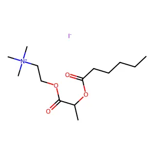 Ethanaminium, 2-(1-oxo-2-((1-oxohexyl)oxy)propoxy)-N,N,N-trimethyl-, iodide structure