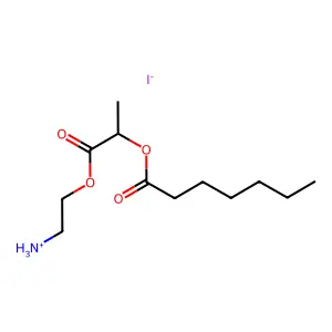 1-(2-Aminoethoxy)-1-oxopropan-2-yl heptanoate--hydrogen iodide (1/1) structure