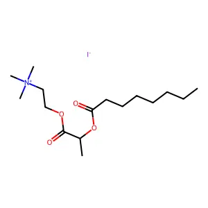 Ethanaminium, 2-(1-oxo-2-((1-oxooctyl)oxy)propoxy)-N,N,N-trimethyl-, iodide structure