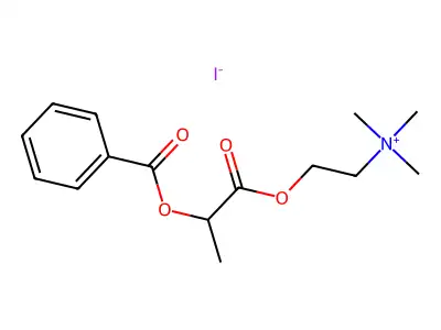 Ethanaminium, 2-(2-(benzoyloxy)-1-oxopropoxy)-N,N,N-trimethyl-, iodide structure