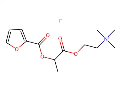 2-(2-((2-Furanylcarbonyl)oxy)-1-oxopropoxy)-N,N,N-trimethylethanaminium iodide structure