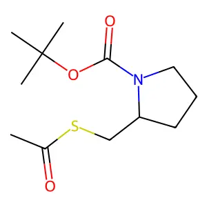 tert-Butyl 2-[(acetylsulfanyl)methyl]-1-pyrrolidinecarboxylate structure