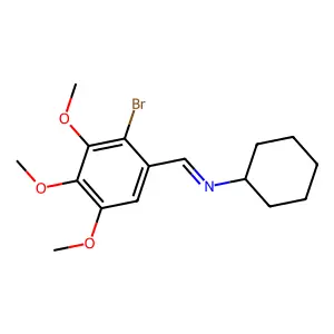 (E)-1-(2-Bromo-3,4,5-trimethoxyphenyl)-N-cyclohexylmethanimine structure