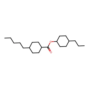 Cyclohexanecarboxylic acid, 4-pentyl-, 4-propylcyclohexyl ester structure