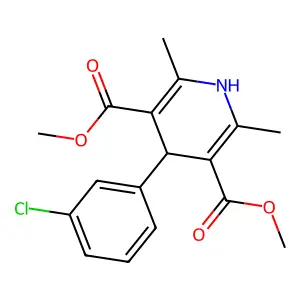 Dimethyl 4-(3-chlorophenyl)-2,6-dimethyl-1,4-dihydropyridine-3,5-dicarboxylate structure