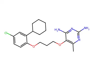 2,4-Pyrimidinediamine, 5-(3-(4-chloro-2-cyclohexylphenoxy)propoxy)-6-methyl- structure