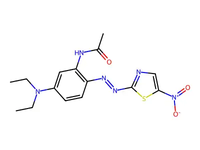 N-(5-(Diethylamino)-2-((5-nitro-2-thiazolyl)azo)phenyl)acetamide structure