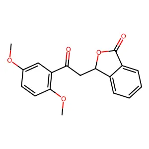 3-[2-(2,5-dimethoxyphenyl)-2-oxoethyl]-3H-2-benzofuran-1-one structure