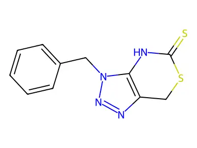 3-Benzyl-2,7-dihydro[1,2,3]triazolo[4,5-d][1,3]thiazine-5(3H)-thione structure