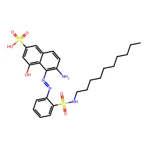 2-Naphthalenesulfonic acid, 6-amino-5-[[2-[(decylamino)sulfonyl]phenyl]azo]-4-hydroxy- structure