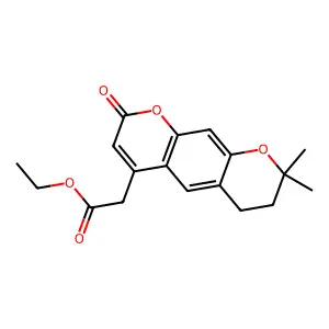 ethyl (8,8-dimethyl-2-oxo-7,8-dihydro-2H,6H-pyrano[3,2-g]chromen-4-yl)acetate structure
