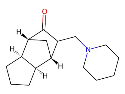 3-Piperidinomethyl-exo-5,6-trimethylenenorbornan-2-one structure