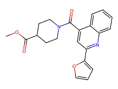 Methyl 1-(2-(furan-2-yl)quinoline-4-carbonyl)piperidine-4-carboxylate structure