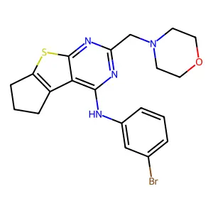 N-(3-bromophenyl)-10-[(morpholin-4-yl)methyl]-7-thia-9,11-diazatricyclo[6.4.0.0^{2,6}]dodeca-1(12),2(6),8,10-tetraen-12-amine structure