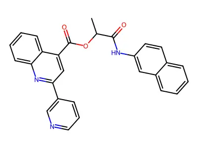 1-(Naphthalen-2-ylamino)-1-oxopropan-2-yl 2-(pyridin-3-yl)quinoline-4-carboxylate structure