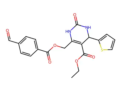ethyl 6-[(4-formylbenzoyl)oxymethyl]-2-oxo-4-thiophen-2-yl-3,4-dihydro-1H-pyrimidine-5-carboxylate structure