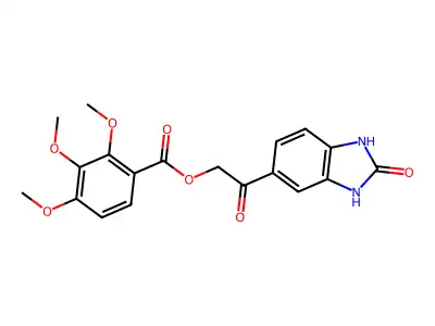 [2-Oxo-2-(2-oxo-1,3-dihydrobenzimidazol-5-yl)ethyl] 2,3,4-trimethoxybenzoate structure