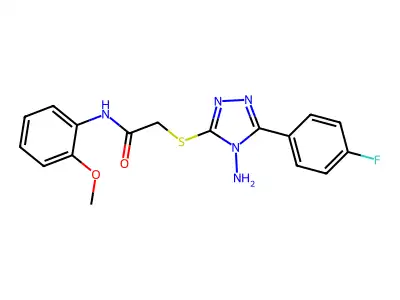 2-[4-amino-5-(4-fluorophenyl)(1,2,4-triazol-3-ylthio)]-N-(2-methoxyphenyl)acet amide structure