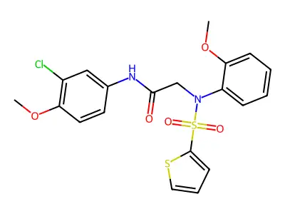N-(3-chloro-4-methoxyphenyl)-2-(2-methoxy-N-thiophen-2-ylsulfonylanilino)acetamide structure