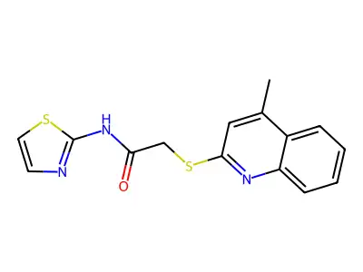 2-(4-methylquinolin-2-yl)sulfanyl-N-(1,3-thiazol-2-yl)acetamide structure