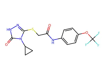 2-[(4-cyclopropyl-5-oxo-1H-1,2,4-triazol-3-yl)sulfanyl]-N-[4-(trifluoromethoxy)phenyl]acetamide structure