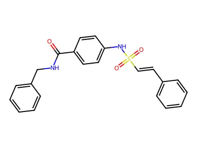 N-benzyl-4-(2-phenylethenesulfonamido)benzamide structure