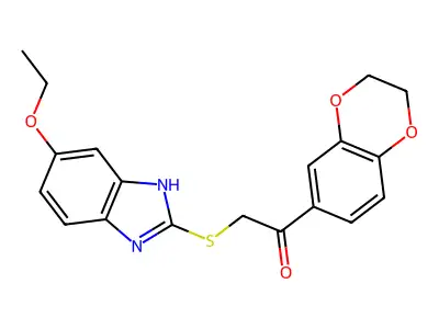1-(2,3-dihydro-1,4-benzodioxin-6-yl)-2-[(5-ethoxy-1H-1,3-benzodiazol-2-yl)sulfanyl]ethan-1-one structure
