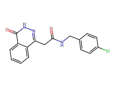 N-[(4-chlorophenyl)methyl]-2-(4-oxo-3H-phthalazin-1-yl)acetamide structure