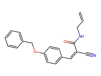 3-[4-(benzyloxy)phenyl]-2-cyano-N-(prop-2-en-1-yl)prop-2-enamide structure