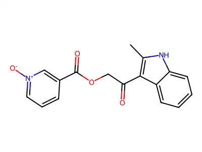 [2-(2-methyl-1H-indol-3-yl)-2-oxoethyl] 1-oxidopyridin-1-ium-3-carboxylate structure