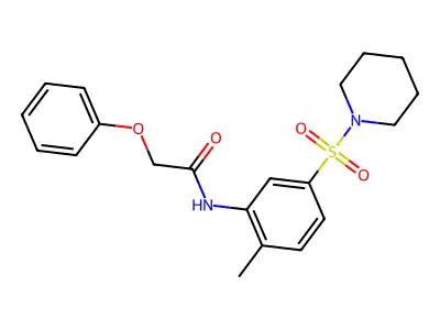 N-(2-methyl-5-piperidin-1-ylsulfonylphenyl)-2-phenoxyacetamide structure