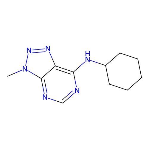 N-cyclohexyl-3-methyl-3H-[1,2,3]triazolo[4,5-d]pyrimidin-7-amine structure