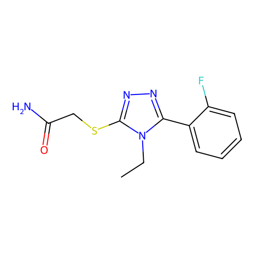 2-{[4-ethyl-5-(2-fluorophenyl)-4H-1,2,4-triazol-3-yl]sulfanyl}acetamide structure