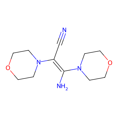 (E)-3-amino-2,3-dimorpholin-4-ylprop-2-enenitrile structure
