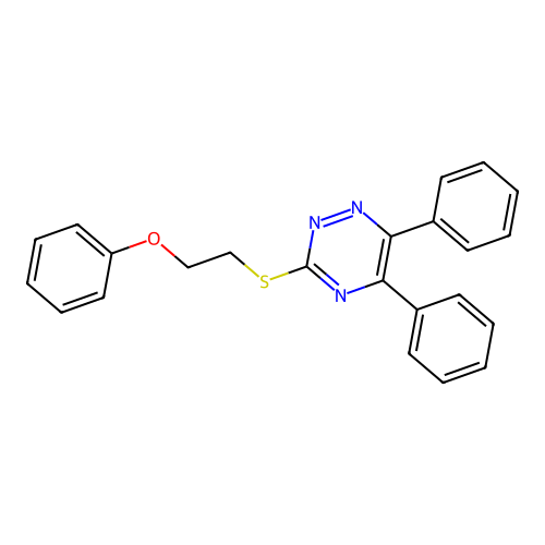 3-(2-Phenoxyethylsulfanyl)-5,6-diphenyl-1,2,4-triazine structure