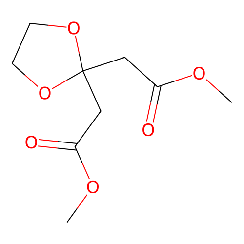 Dimethyl 2,2'-(1,3-dioxolane-2,2-diyl)diacetate structure