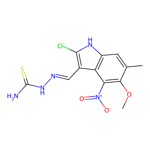 [[(Z)-(2-chloro-5-methoxy-6-methyl-4-nitroindol-3-ylidene)me structure