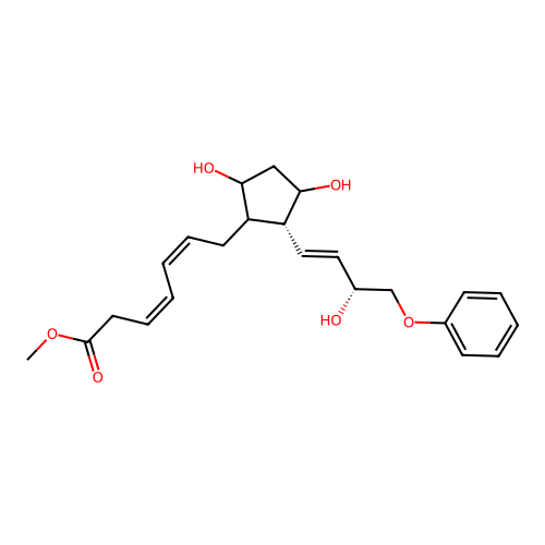 16-Phenoxy-17,18,19,20-tetranor-3,4-trans,cis-didehydroprostaglandin F2-alpha methyl ester structure
