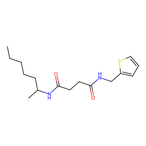 N-(heptan-2-yl)-N'-(thiophen-2-ylmethyl)butanediamide structure